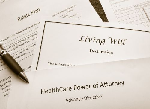 Estate Planning, Living Will, and Healthcare Power of Attorney documents.